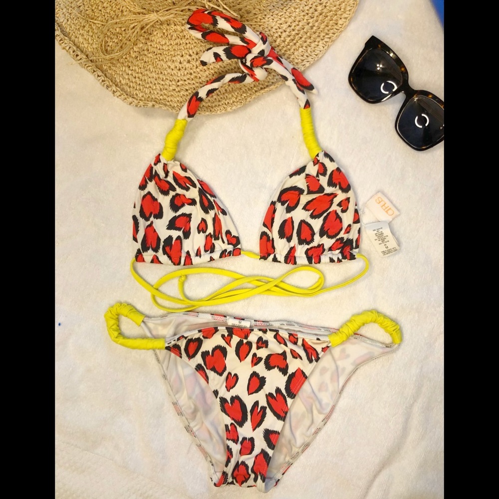 CITRUS red and white leopard print bikini!